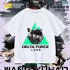 Nova Camiseta Delta Force Weilong Rosa Vermelho Comedor de Ouro Lobo para Meninos, Manga Curta Estudante Solta Tendência