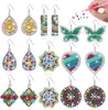 Pendientes de pintura de diamantes 5D transfronterizos 5D DIY hechos a mano con mandala de diamantes, joyería de ladrillo, pendientes personalizados