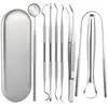 Ferramentas Dentárias de Aço Inoxidável, Removedor de Cálculo Dental, Sonda Removedora de Manchas de Tártaro, Conjunto de Ferramentas Dentárias para Higiene Bucal