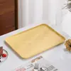 Bandeja de Paja de Trigo Juego de Té para el Hogar Bandeja para Taza de Té Bandeja Rectangular para Frutas Bandeja de Almacenamiento Bandeja para Piezas de Rompecabezas Infantiles