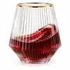 Copa de Vino de Plástico PET Rayada Transparente de 10 oz Copa para Vino Tinto Copa de Vino Copa para Whiskey Copa para Cóctel Vaso con Forma de Huevo