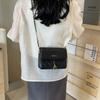 Bolso Pequeño Cruzado de Otoño Temprano para Mujer, Nuevo, Moderno, con Textura, Costuras en Color de Contraste, Bolso de Hombro para Viajes, Bolso Cuadrado Pequeño Versátil y Moderno
