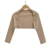 25 Cardigan de Punto Casual de Manga Tres Cuartos Estilo Otoño Nuevo Chaqueta Corta para Mujer Estilo Europeo y Americano para Chicas Jóvenes