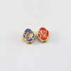 Accesorios DIY de Esmalte Perforado Doble Cara Animales del Zodiaco Doce, Pulsera de Tres Piezas con Hilo Rojo Accesorios del Zodiaco con Cuentas