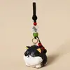 Llavero Colgante de Madera Tallada a Mano de un Shiba Inu Gordito, Decoración Linda y Curativa para Mochila para Hombres y Mujeres, Regalo para Amigos