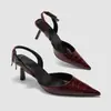 Sandalias de Verano de Estilo Nuevo Transfronterizas Europeas y Americanas para Mujer, Punta Fina, Talón Abierto, Elegantes y Sencillas, Tacones de Aguja de Moda de Gama Alta