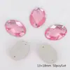 50 Accesorios de Joyería de Materiales DIY Redondos Poligonales Acrílico Cosido a Mano Diamante Agujero Doble Planos Base Diamante Acrílico Caliente