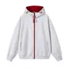 Sudadera con capucha y cremallera de bloques de color Cleanfit para hombre, marca de moda de estilo americano para otoño, corte holgado, versátil, chaqueta con capucha de alta gama