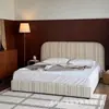 Cama de Tecido Francesa Estilo Wabi-Sabi para Quarto, Cama Dupla de Tecido Macio Estilo Vintage, Cama Economizadora de Espaço para Apartamentos Pequenos