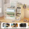 Prateleira de Armazenamento para Classificação de Assuntos Porta-livros de Mesa Estante em Camadas Porta-arquivos de Mesa para Estudante Prateleira de Armazenamento de Livros Uso Doméstico