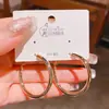Chegada Nova 2025 Estilo Coreano Elegante Chegada Nova Brinco de Orelha Brilhante de Metal 3,5cm Brincos Femininos Elegantes Versátil Brincos Femininos