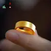 Anillo Plano de Herencia Antigua Oro Arena Anillo de Pareja Mate Liso Hombres y Mujeres Anillo Liso Escarchado Joyería de Anillos Venta al por Mayor