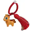 Colgante de Caballo del Zodiaco Tallado en Sándalo Dorado, Diseño de "Caballo Llorando", Llavero de Barra de Dinero "Hazte Rico al Instante", Colgante para Bolso, Borla