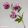 Dálias artificiais de caule alto com bordas queimadas vintage e padrões de flores em camadas, arranjos florais de estilo europeu para casamentos e hotéis no atacado