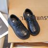 Sapatos de Couro Pequenos para Meninas e Meninos Estilo Britânico, Sapatilhas para Meninas, Sapatos de Couro Preto para Meninas de Primavera, Sapatos Infantis de Sola Macia para Apresentação de Etiqueta Estudantil