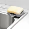 Plato para Jabón Suave de Goma de Venta Caliente Transfronterizo, Bandeja de Almacenamiento Auto-Drenante para Fregadero de Cocina que No Acumula Agua, Alfombrilla Creativa de Drenaje Inclinado