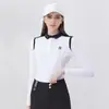 Top de Verão Feminino para Golfe Seda Gelada Manga Longa Respirável Secagem Rápida Tênis Badminton Camiseta Versátil Roupas Femininas para Golfe