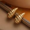 Moda australiana antiga europeia e americana simples cobre banhado a ouro padrão espiral brincos de gota de água feminino INS nicho retro temperamento brincos
