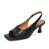 Zapatos de Estilo Casual Estilo Coreano Punta Cuadrada 2025 Verano Nuevo Estilo Altura Aumentada Alargamiento de Piernas Sandalias Stiletto Boca de Pez