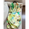 2026 Verano Nuevo Satén Elástico de Sarga de Seda Vestido Largo Estampado Venta al por Mayor H02HQ8091