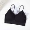 Ropa Interior en Forma de U Tirantes Hilo Envolvente de Pecho Estudiante Chica Pecho Acolchado Chaleco Top Tubo Deportivo Sujetador de Yoga