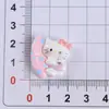 Gato Preto e Branco Clássico Flor Laço Desenho Animado Transparente Criativo DIY Acessórios de Resina Capa de Celular Presilha Joias