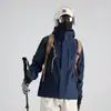 Forro Térmico de Grafeno Negro Dorado Tres en Uno Chaqueta de Forro Polar Casual al Aire Libre para Montañismo Pareja