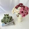 7 Wen Juan Pantalla de Seda Recubierta Diamante Rosa Flores de Simulación Boda Decoración de Sala de Estar Camino Guía Ramo de Rosas Flores Falsas