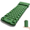 Colchoneta Inflable Auto-Inflable para Acampar al Aire Libre con Bomba de Pie, TPU con Forma de Diamante y Almohada para Esterilla de Dormir de Tienda de Campaña