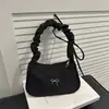 Bolso de Hombro Plegado con Lazo para Mujer, Moderno y Versátil, Bolso de Hombro Sencillo, Elegante Bolso Casual para el Día a Día, Bolso de Mano