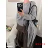 Cardigan de Punto Suave y Pegajoso Estilo Coreano + Bufanda Cuello Redondo Holgado Estilo Perezoso Color Sólido Abrigo Suéter Top