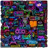 50 Pegatinas de Graffiti para Consola de Juegos con Luz de Neón Personalizadas para Motocicletas, Computadoras, Patinetas, Tabletas, Maletas, Pegatinas Impermeables