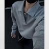 Cleanfit Suéter Cuello Henley para Hombre Primavera y Otoño Estilo Americano Retro Polo Duffy Moderno Holgado Manga Larga Ropa Interior