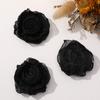 Novo estilo chinês flor queimado borda organza rosa seca diy feito à mão todos os jogos grampo de cabelo acessórios de cabelo acessórios de roupas atacado