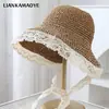 Sombrero de Paja para Niños, Sombrero para Bebé Niña, Sombrero de Sol Familiar, Sombrero de Playa, Sombrero de Sol con Protección Solar de Princesa para Primavera y Verano, Sombrero de Sol para Bebé Niña
