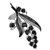 Encaje Bordado Blanco y Negro de 21 cm por Delante y por Detrás DIY Accesorios de Ropa Hechos a Mano Decoración de Escote para Vestido de Boda