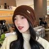 Gorro Large para Circunferência de Cabeça Grande Feminino Outono e Inverno Chapéu de Tricô Quente 2025 Nova Moda Chapéu de Tricô Emagrecedor