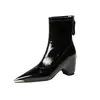 Botas elásticas de tacón grueso de 5.5 cm con punta fina, nueva moda 2026, botas versátiles, elegantes y adelgazantes, botines extremadamente cómodos que aumentan la altura