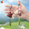 Llavero Estilo Bosque de Cáscara de Fruta Natural Colgante de Semilla de Planta Carrillón de Viento Kit de Materiales Hechos a Mano DIY Bolsa de Producto Terminado Decoración