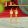 Yuebao Jewelry S925 Prata Esterlina Banhado A Ouro Hetian Jade Novo Chinês Retro Reunião Lanterna Borla Brincos Elegante Gancho De Orelha