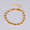 S43 Pulsera Corta Ovalada Francesa Europea y Americana Nariz de Cerdo Grano de Café Simple Acero Titanio Chapado Oro 18K Pulsera de Mujer