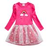 Vestido das meninas vestido de outono 2022 nova primavera e outono menina arco-íris ocidental princesa vestido de outono das crianças
