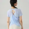 Camiseta de Yoga de Secagem Rápida para Mulheres, Top Esportivo de Manga Curta, Cobertura Solta, Emagrecedor, Absolutamente Linda, Roupa para Pilates e Fitness