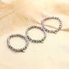 Amazon Venta Caliente Pulsera Turquesa Blanca de 8mm Elástica con Cuentas Acero Inoxidable Redonda Grabada Pulsera de la Amistad