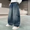 Nueva colección de otoño de pantalones vaqueros para niños, pantalones vaqueros elegantes y versátiles para niños y adolescentes, perfectos para el uso diario