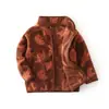 Nueva Chaqueta de Felpa con Estampado de Dibujos Animados para Niños Primavera y Otoño Dinosaurio Corazón Linda Estilo Europeo y Americano