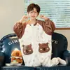 Pijama de una pieza para niños, Otoño e Invierno, Franela Engrosada Anti-Patada Cálido Coral Fleece, para Niños Medianos y Grandes, Ropa de Casa para Niñas