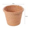 Cesta de flores artificiales de paja nostálgica retro para decoración, cesta de almacenamiento de escritorio para el hogar tejida a mano, venta al por mayor