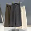 Nuevos Pantalones de Lana Gruesa de Pierna Ancha Adelgazantes de Cintura Alta para Mujer, Pantalones Casuales Sueltos con Caída, Pantalones Elegantes para Traje