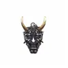 Colar Vintage Chifre Dourado Prajna Pingente Máscara de Fantasma Masculina Tendência Hip-Hop Duffian Bonito Legal Espiritual Corrente Longa de Lã